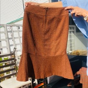 H&M fluted orange skirt